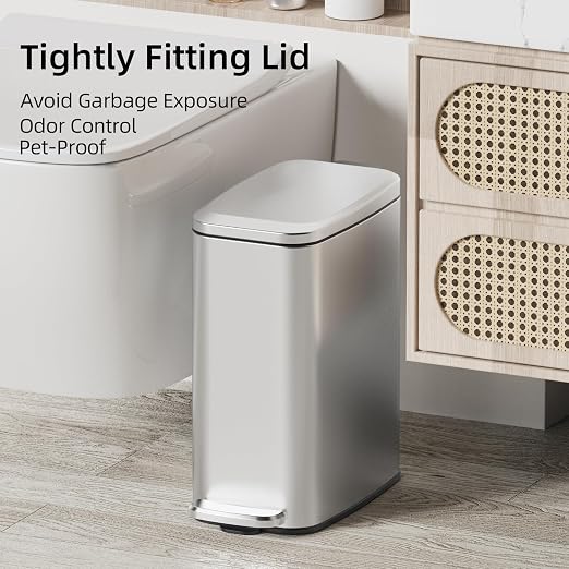 KUK Slim Bathroom Trash Can - Image 2