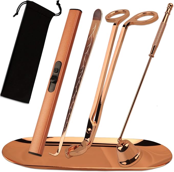 5 in 1 Candle Accessory Set, Candle Wick Trimmer Cutter, Candle Snuffer & by KOAKOMI