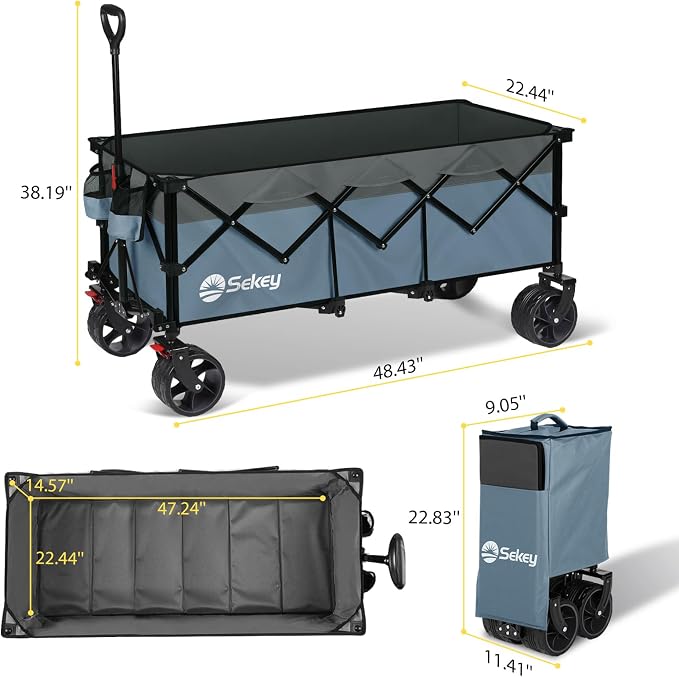 Sekey 48''L Collapsible Foldable Extended Wagon - Image 7