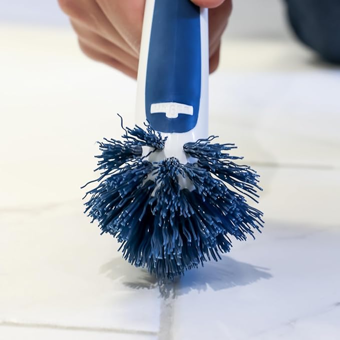 Unger 2-in-1 Grout and Corner Scrubber Brush Tool, Crevice Bathroom Cleaning - Image 2