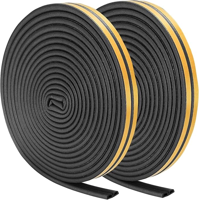 Weather Stripping Seal Strip Tape, Doors Windows Frame Self Adhesive D Type by UPSEN