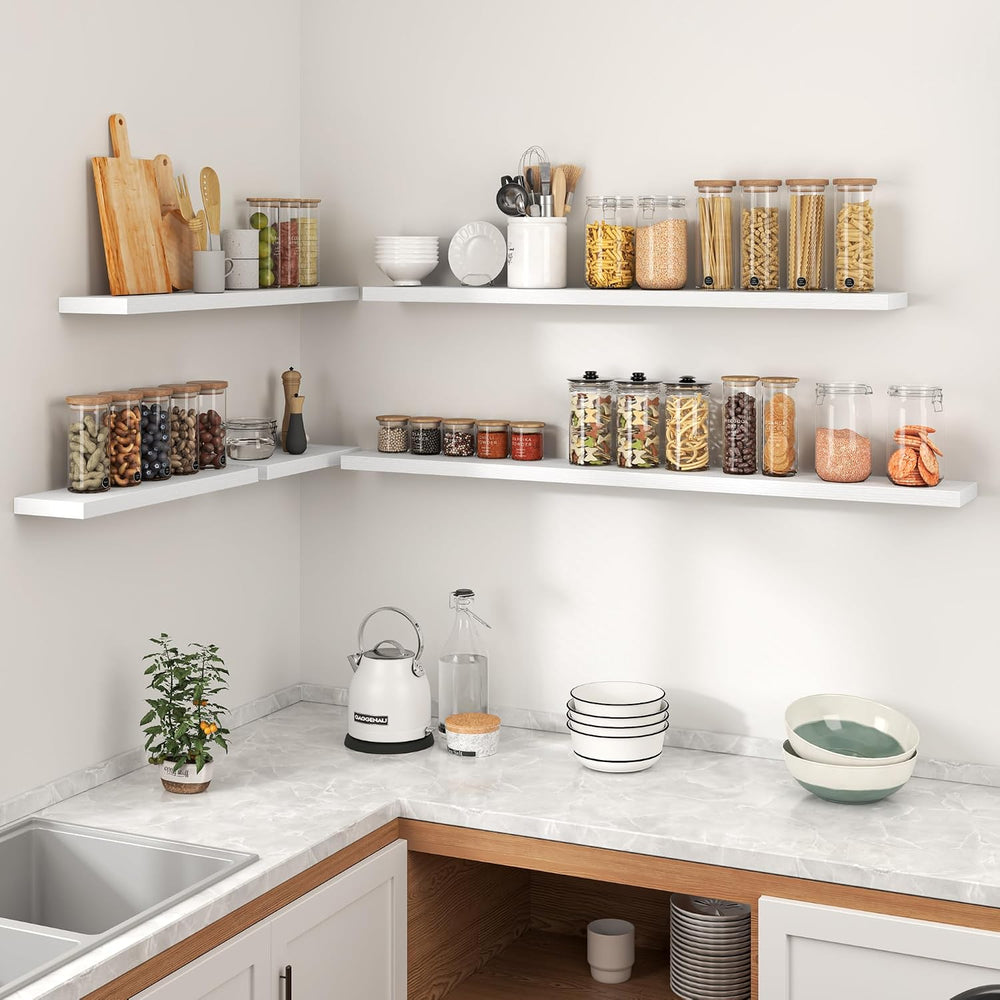 Heimlove 24 Inch Floating Shelves for Wall,Mounted Storage Wood Shelves with ...