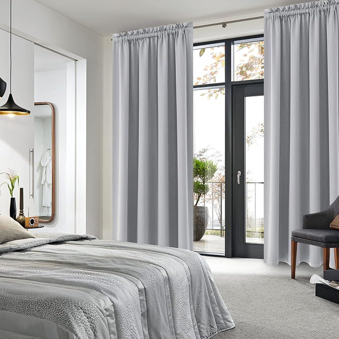 DWCN Silver Grey Blackout Curtains - Image 2