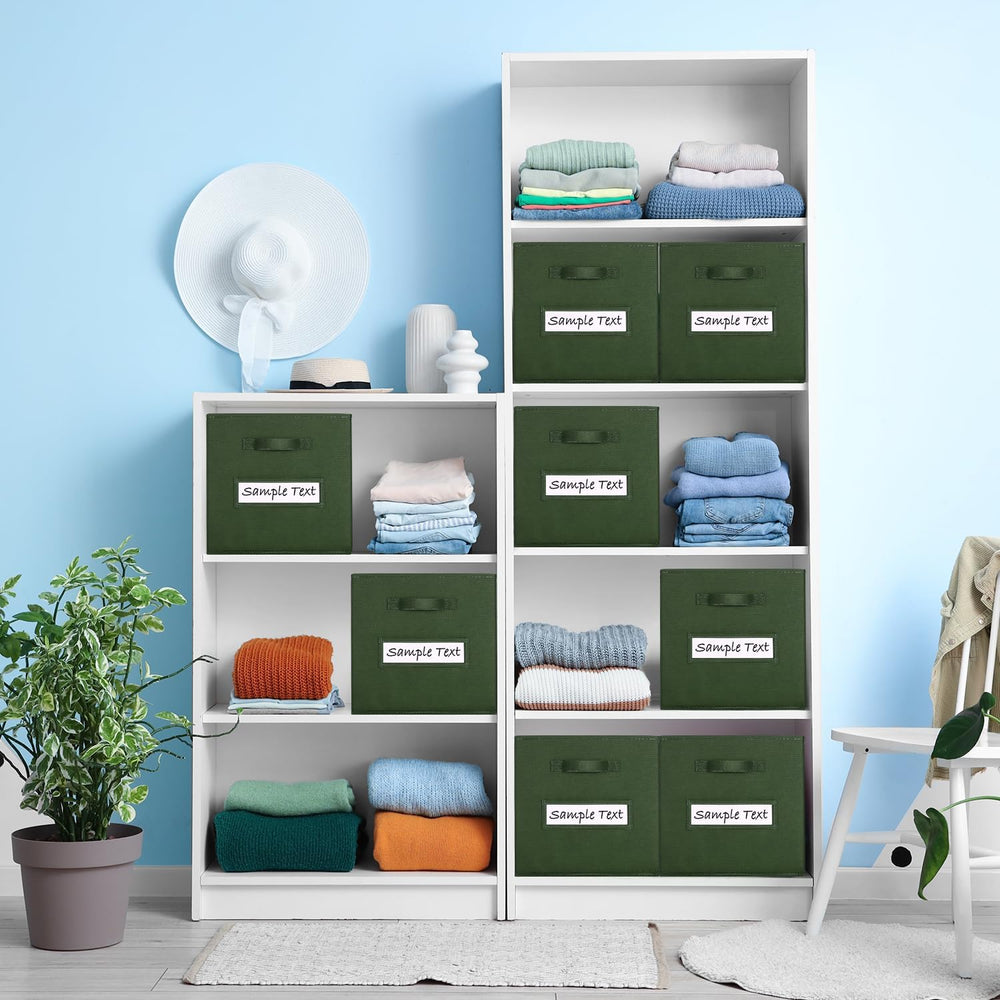 11x11 storage cube bins (Set of 10) Foldable Fabric storage cubes with 10 Lab...