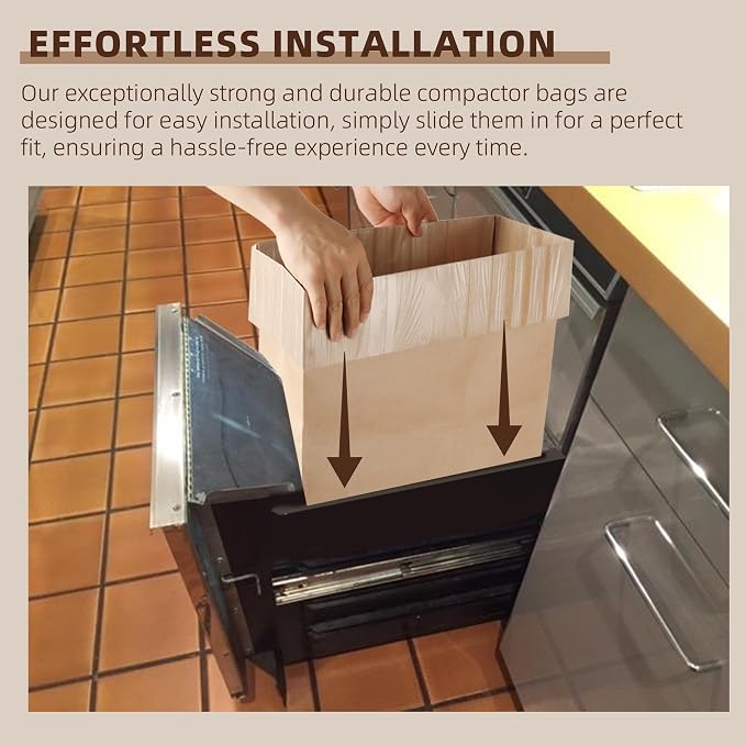 Calvana Super Strong Compactor Bags, Heavy-Duty Kitchen Paper Trash Bags - Image 5