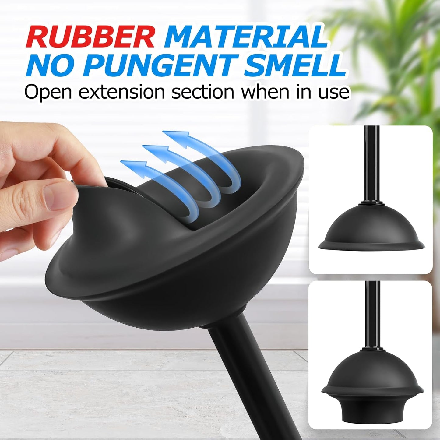 FORASTO 2Pack 2 in 1 Toilet Brush and Plunger Set, Extended Handle Plunger,Toilet Bowl Brush Plunger Set,Bathroom Cleaning Tools,Toilet Brush Plunger Combo,Cleaning Brush,Cleaning Supplies