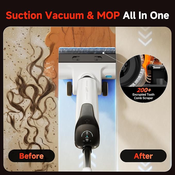 uwant D100 Wet Dry Vacuum Cleaner 180°Lay-Flat Vacuum Mop All in One - Image 4