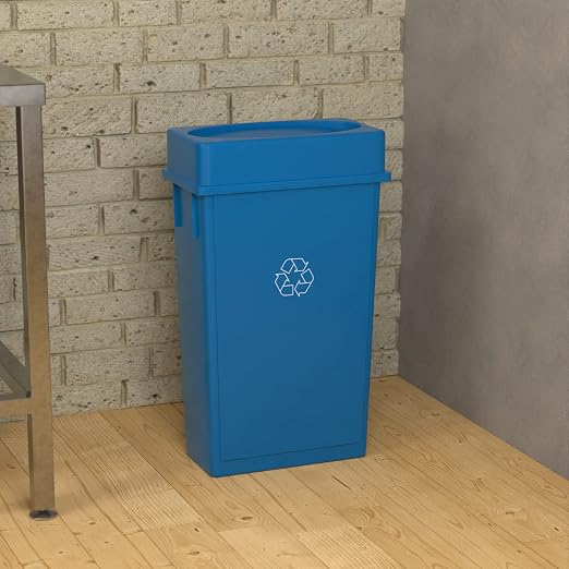 23 Gallon Blue Recycle Slim Jim Trash Can - Image 4