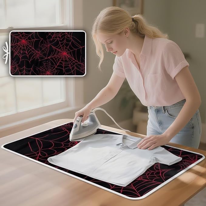Ironing Mat Red Spider Web Portable Ironing Pad Blanket - Image 3
