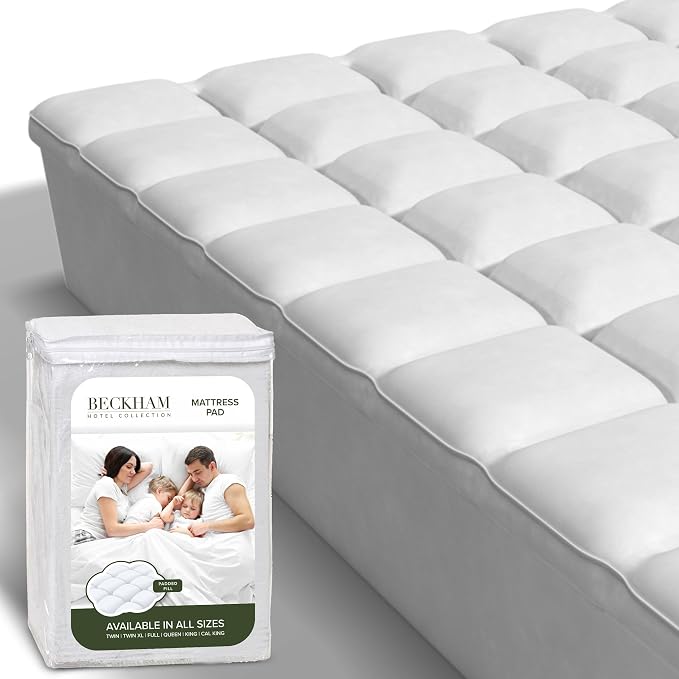 Beckham Hotel Collection Queen Size Mattress Pad & Protector Hybrid by BeckhamHotelCollection