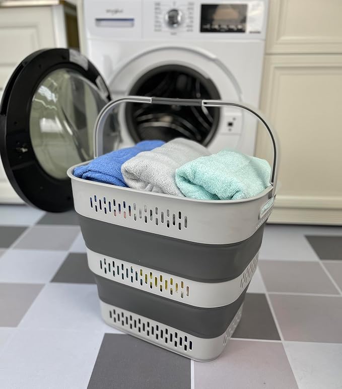 SAMMART 40L Collapsible Plastic Laundry Basket - Image 6