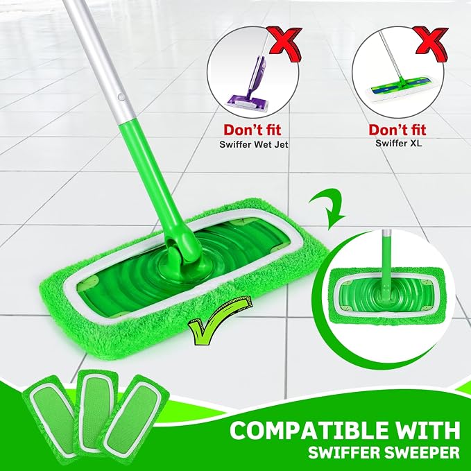6 Pack Reusable Microfiber Mop Pads Compatible - Image 2