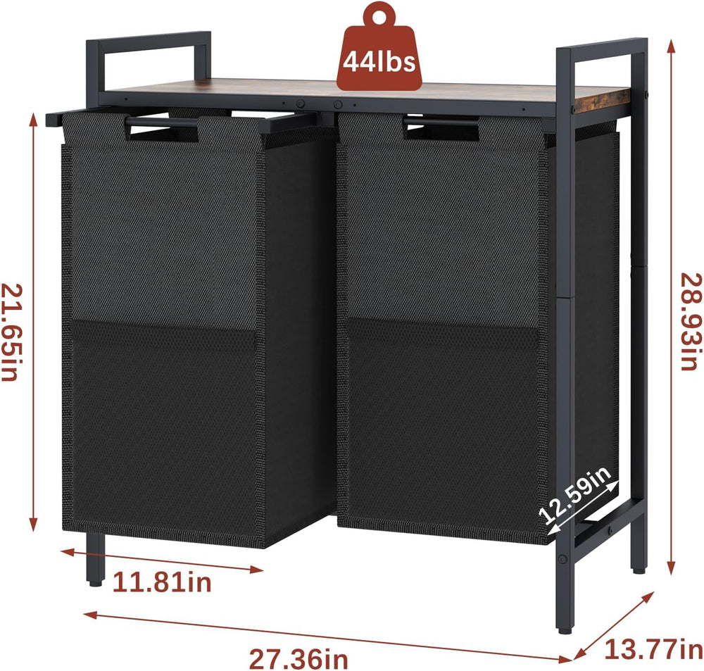 Huhote Laundry Hamper, double Laundry Basket, Laundry Sorter with Top Shelf &...