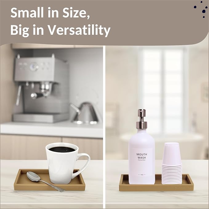 Countertop and Vanity Tray – Small 7.7" Silicone Soap Dispenser Trays, Flexible - Image 6