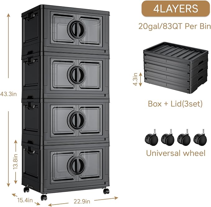 JEKO&JEKO 332Qt Lockable Stackable Storage Bins - Image 2