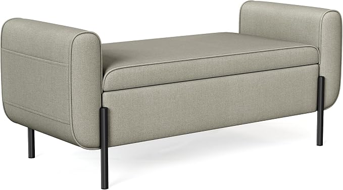 SONGMICS Storage Bench with Armrests, Ottoman with Storage by SONGMICSbySONGMICSHOME