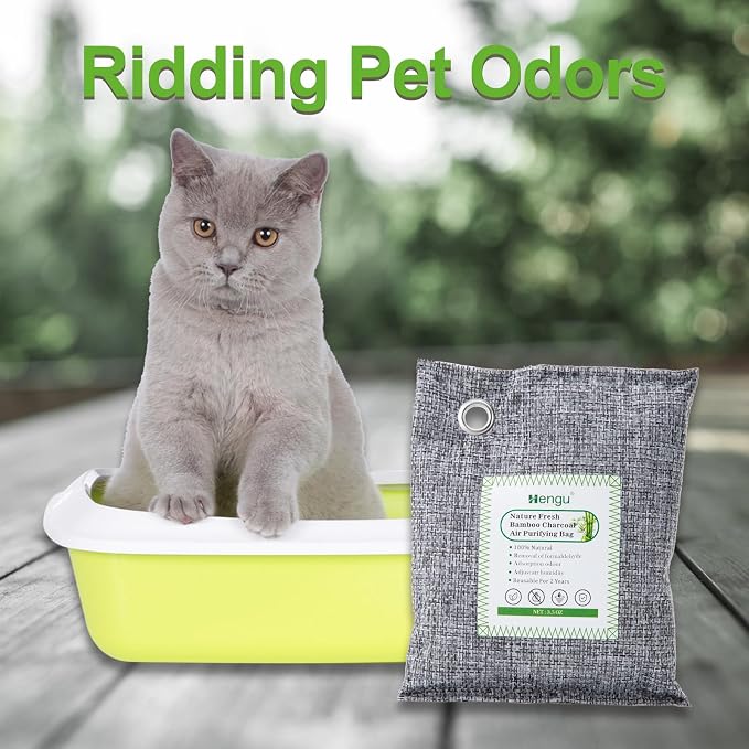 Activated Charcoal Odor Absorber, Natural Charcoal Bags Odor Absorber Bamboo - Image 9
