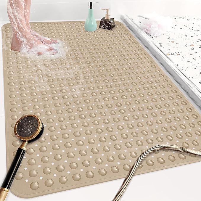 Shower Mat Non Slip: 47.2 x 31.5 Inch Extra Large TPE Shower Mats by Mofonky