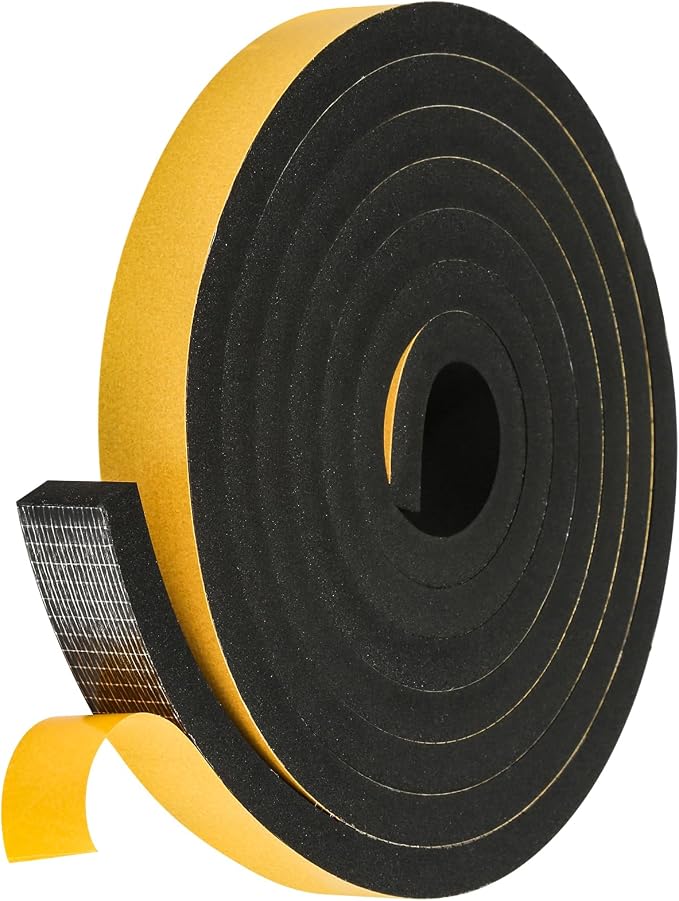 Weather Stripping Seal for Door Window, 10Feet High Density Foam Tape, by Amzjjle