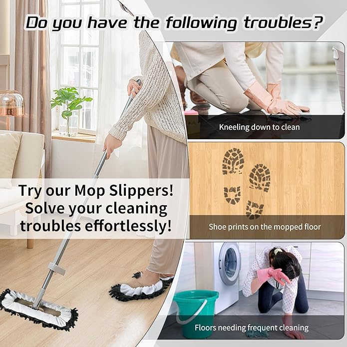 Mop Slippers Socks Floor Cleaning, Microfiber Shoe Covers dust Washable Reusable - Image 5