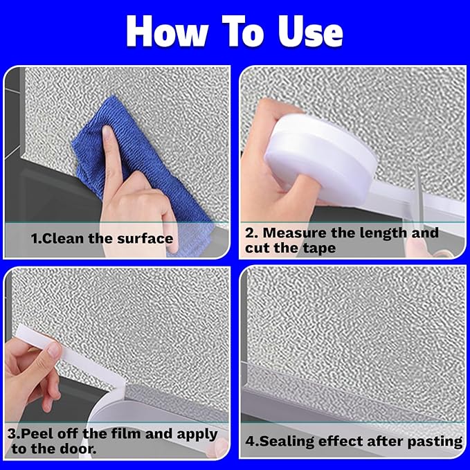 Silicone Weather Stripping Seal Door Tape 16.5 Feet Strip Bottom Draft - Image 5