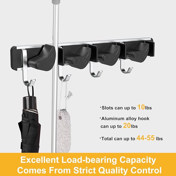 2-Pack Metal Mop Broom Holder Wall Mount - Image 4