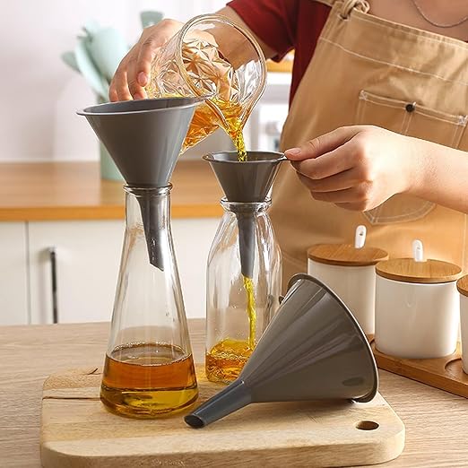 Plastic Kitchen Funnel Set of 3, Round Kitchen Funnels - Image 6