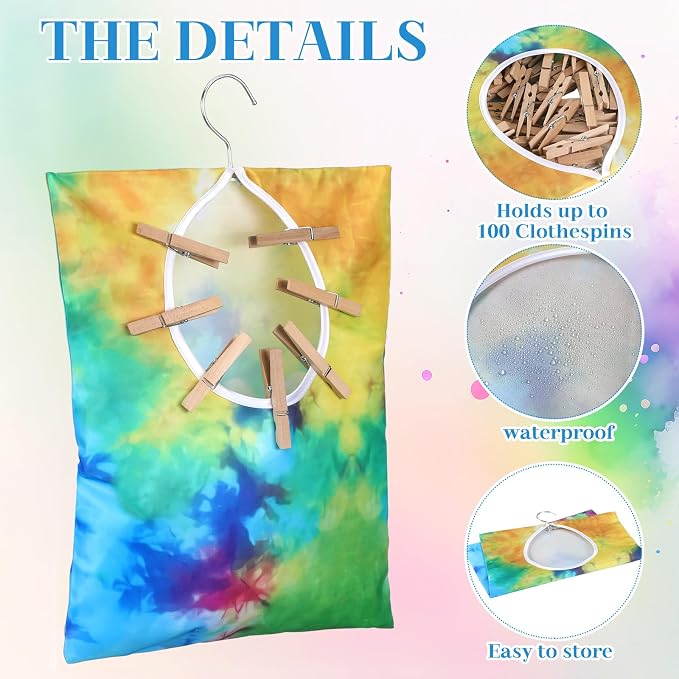 Woanger 2 Pcs Clothes Pin Bag Clothespin Holder 15 x 11 in to Hang on Line - Image 3