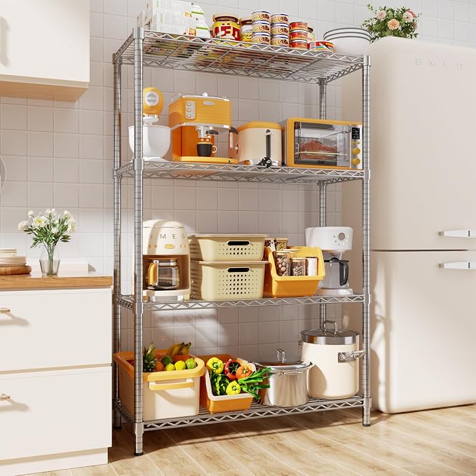 Storage Shelves, 4-Tier Adjustable Metal Industrial Utility Shelf Rack - Image 5