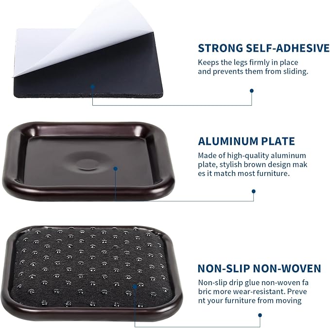 Ezprotekt 1 3/4" Square Non Slip Furniture Pads - Image 2