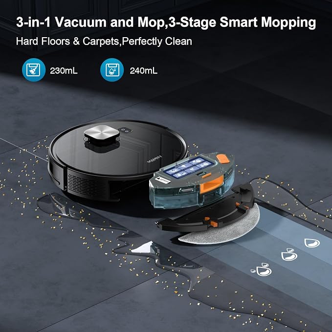 MAMNV Robot Vacuum and Mop, 11500 Pa Suction, 3-in-1 Robotic Vacuum - Image 8