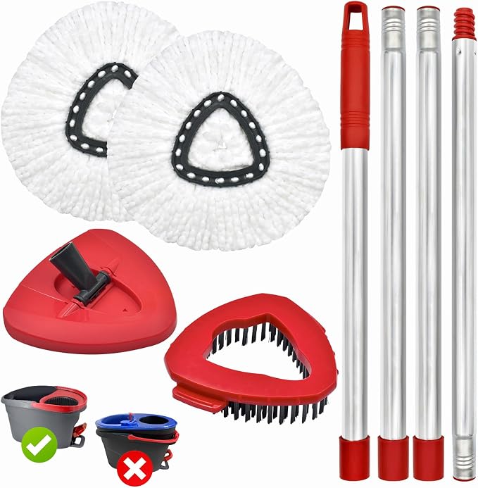 Spin Mop Heads Replacements for O Ceda EasyWring 1-Tank System, 4-Section by Uoiispet