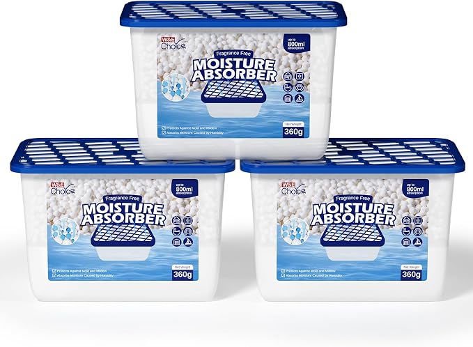 W&E Choice Moisture Absorbers, Fragrance-Free Dehumidifier Boxes by WEChoice