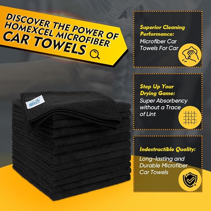 HOMEXCEL Microfiber Cleaning Cloths 12 Pack, Premium 16 x 16 inch Microfiber - Image 2