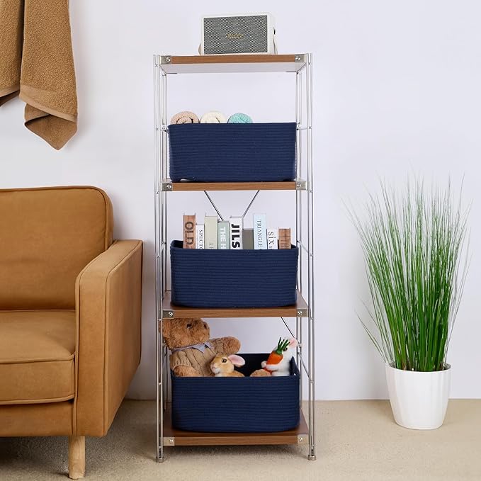 Large Storage Baskets for Organizing, Closet Shelf Baskets for Clothes Blanket - Image 4