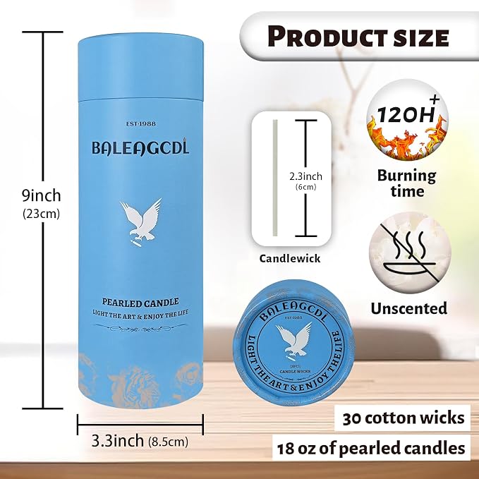 Unscented Black Pearled Candle 18oz Luxury Sand Candle Granulated Wax - Image 2
