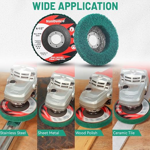 10Pcs 180 Grit Scour Flap Disc 4 1/2 Inch Angle Grinder Attachment Coarse - Image 3