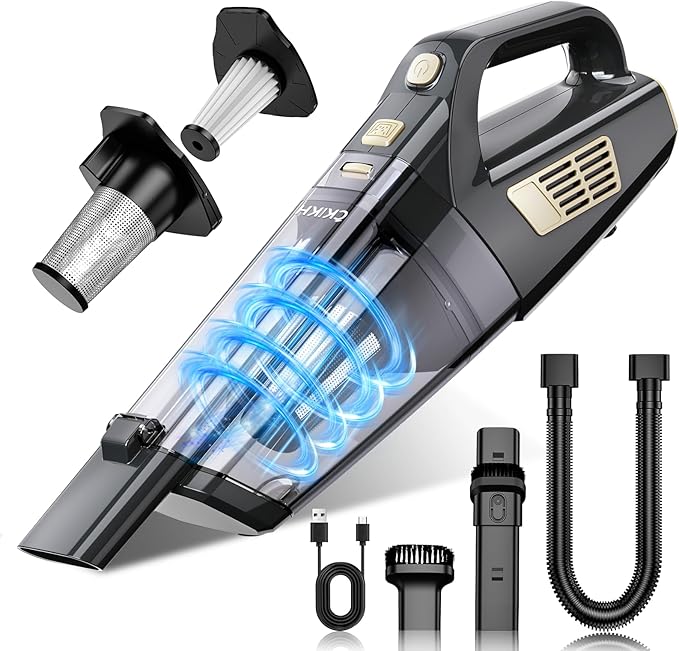 Handheld Vacuum Cordless, 15000PA Strong Suction Hand Held Car Vacuum Cleaner by CKIKH