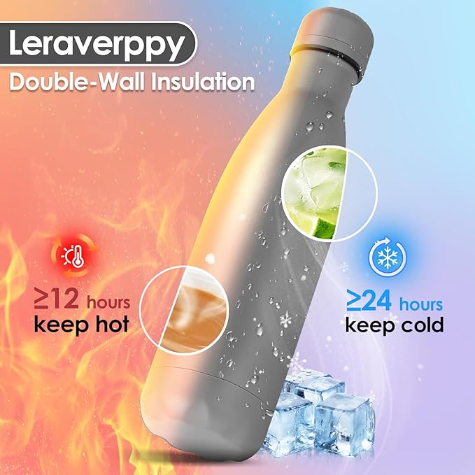 17oz Cola-Bottle Shaped Stainless Steel Leak-proof Water Bottle, Double Wall - Image 3