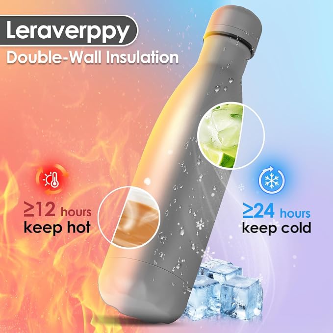 17oz Cola-Bottle Shaped Stainless Steel Leak-proof Water Bottle, Double Wall - Image 3