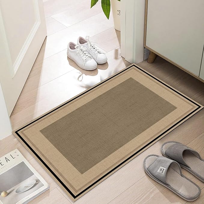 Ultra Thin Door Mat Indoor Entrance, 1/10 in Thin Door Mats by LYGLIGH