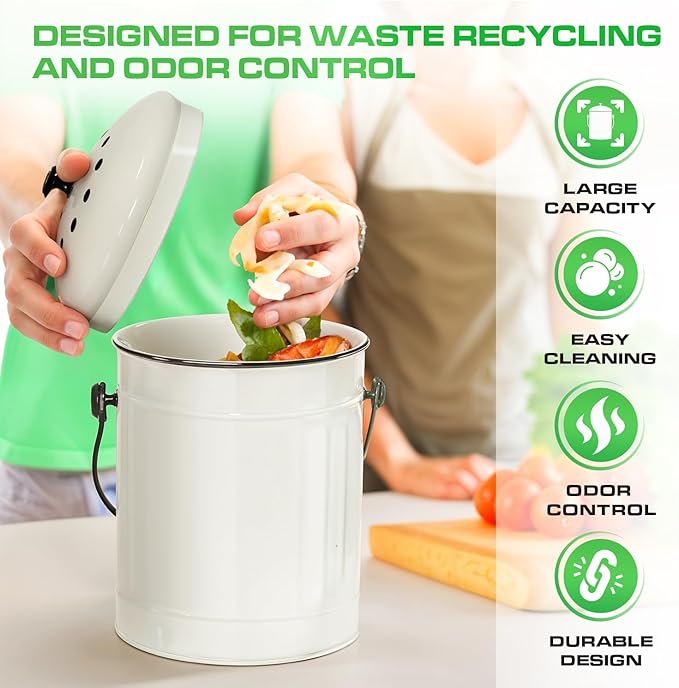 Plexon Countertop Compost Bin Kitchen Indoor - Image 5