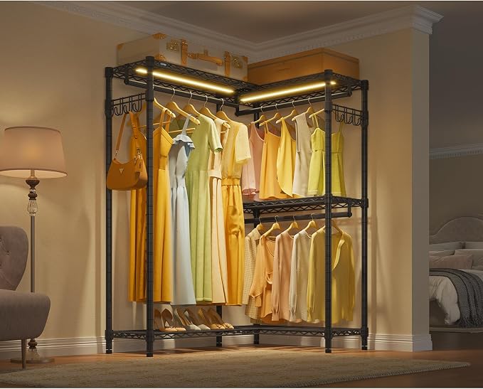 VIPEK L4L Portable Closet with Dimmable LED Lights, L Shaped Clothes Rack - Image 2