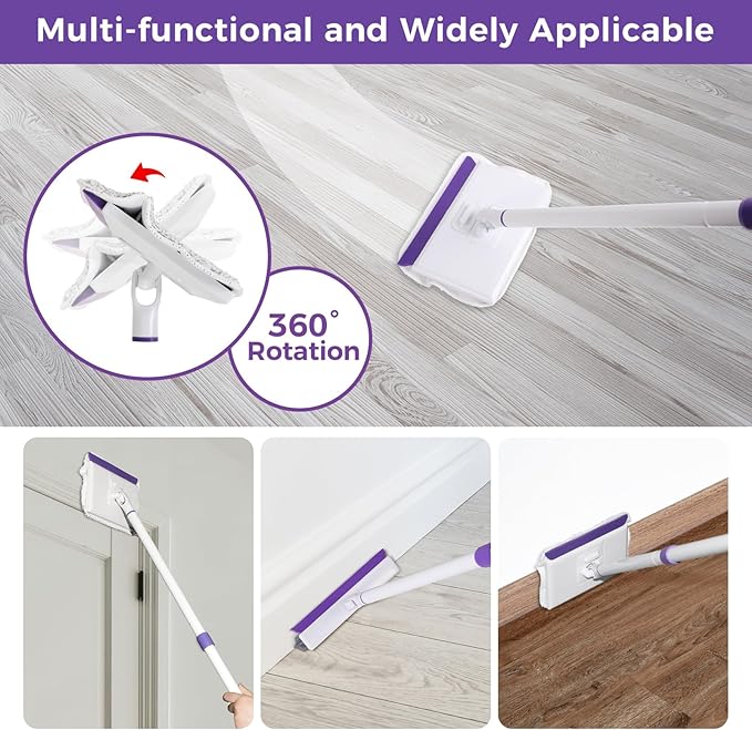 Baseboard Cleaner Tool with Handle 2.0, Dust Trapping and Locking, 5 Reusable - Image 7