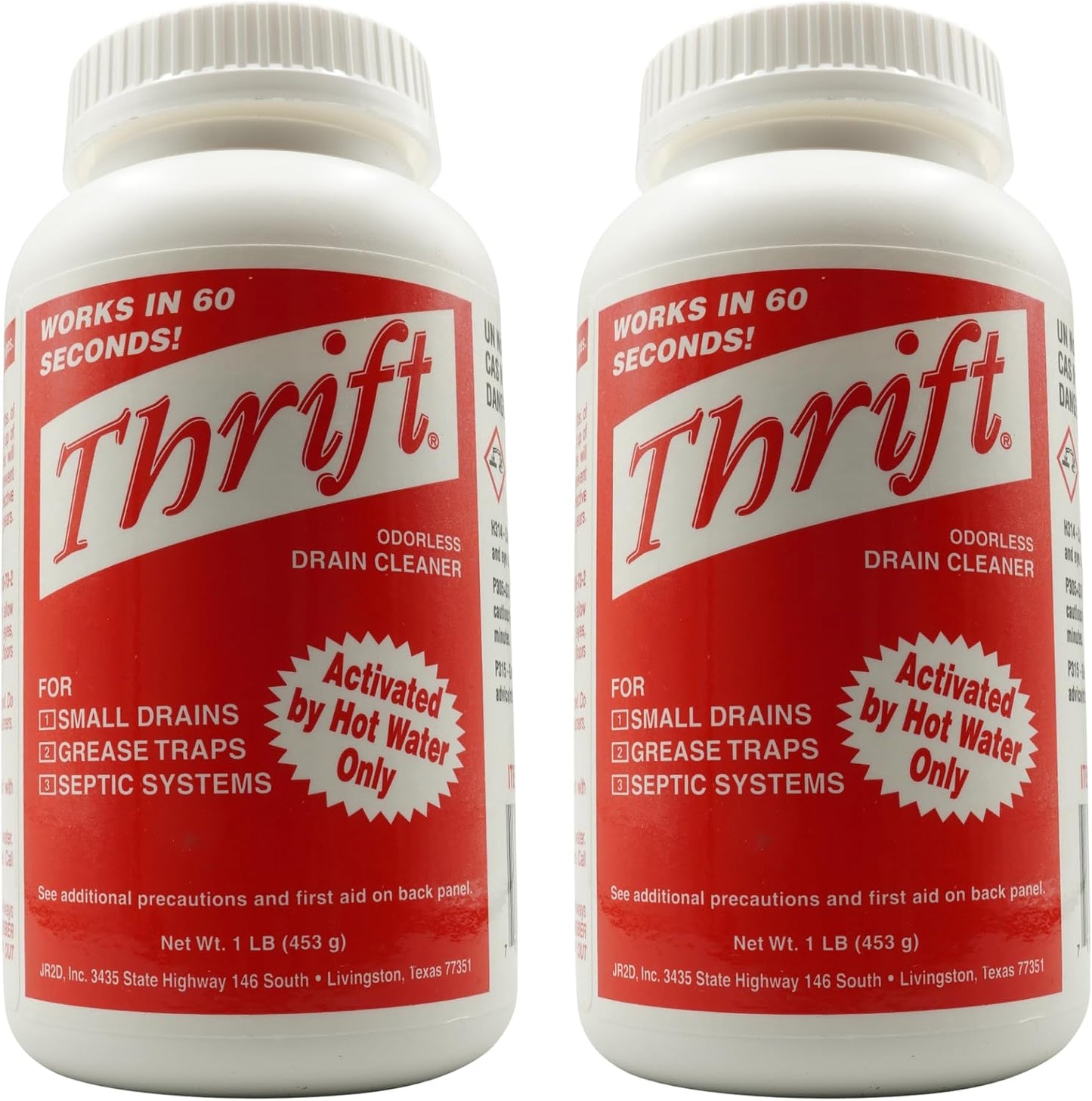 Thrift T-100 Alkaline Based 1-Pound Granular Drain Cleaner (2-(Pack))