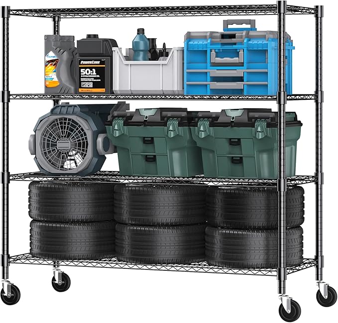 Himimi 72" H Storage Shelves 4 Tier Metal Shelving Adjustable Wire Shelf by Himimi
