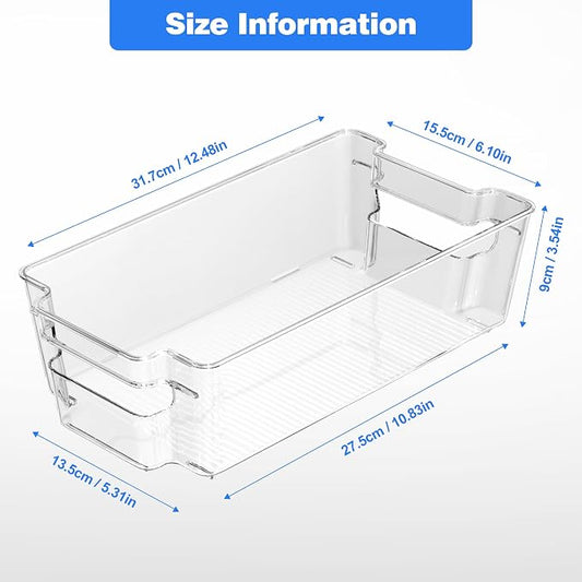 Clear Refrigerator Storage Bins, 8-Piece Set, Stackable Kitchen Organizer - Image 2