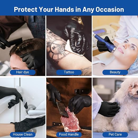 JMU Black Nitrile Gloves 200/Box, 3.5Mil Disposable Nitrile Exam Gloves - Image 7