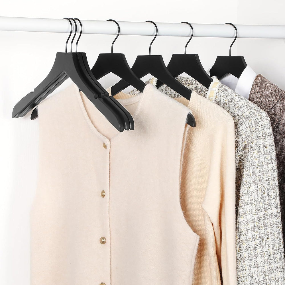TOPIA HANGER Wooden Hangers 20 Pack, Rubber Wood Clothes Hangers with Rotatab...
