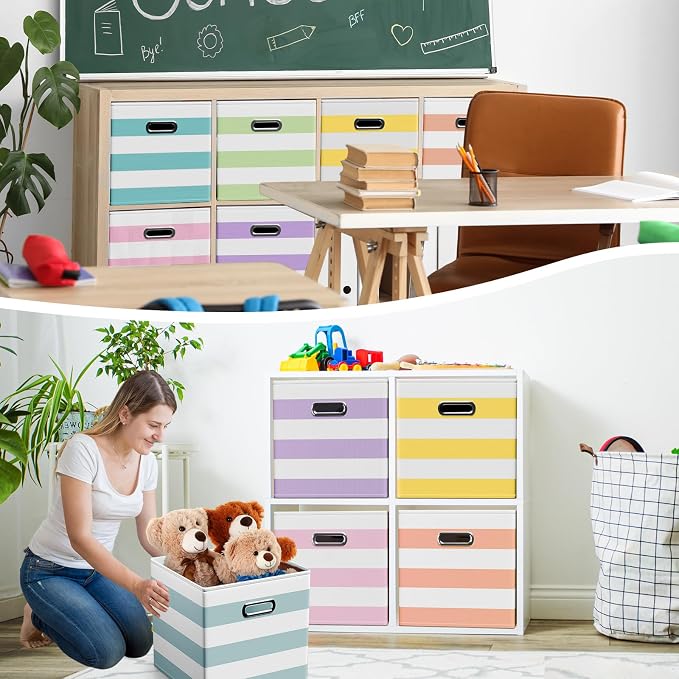 6 Pcs Fabric Storage Cubes Bins - Image 6